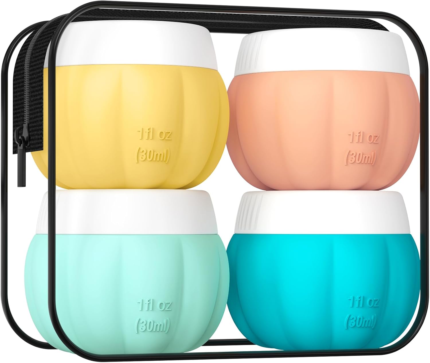 Tsa Travel Containers for Toiletries Leak Proof, Silicone Jars with Lids for Creams, Mini Toiletry Tontainers Tsa Approved, Lotion Travel Size Containers for Toiletries