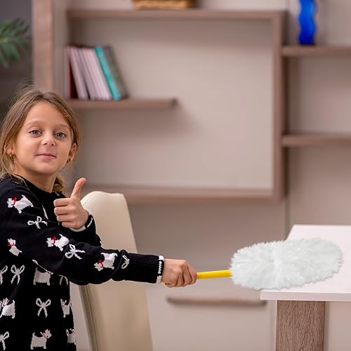 Miniatura 2 de Vesici 50 piezas de repuesto de plumero compatibles con Swiffer Dusters, repuesto desechable a granel grueso con 1 mango resistente para limpieza,