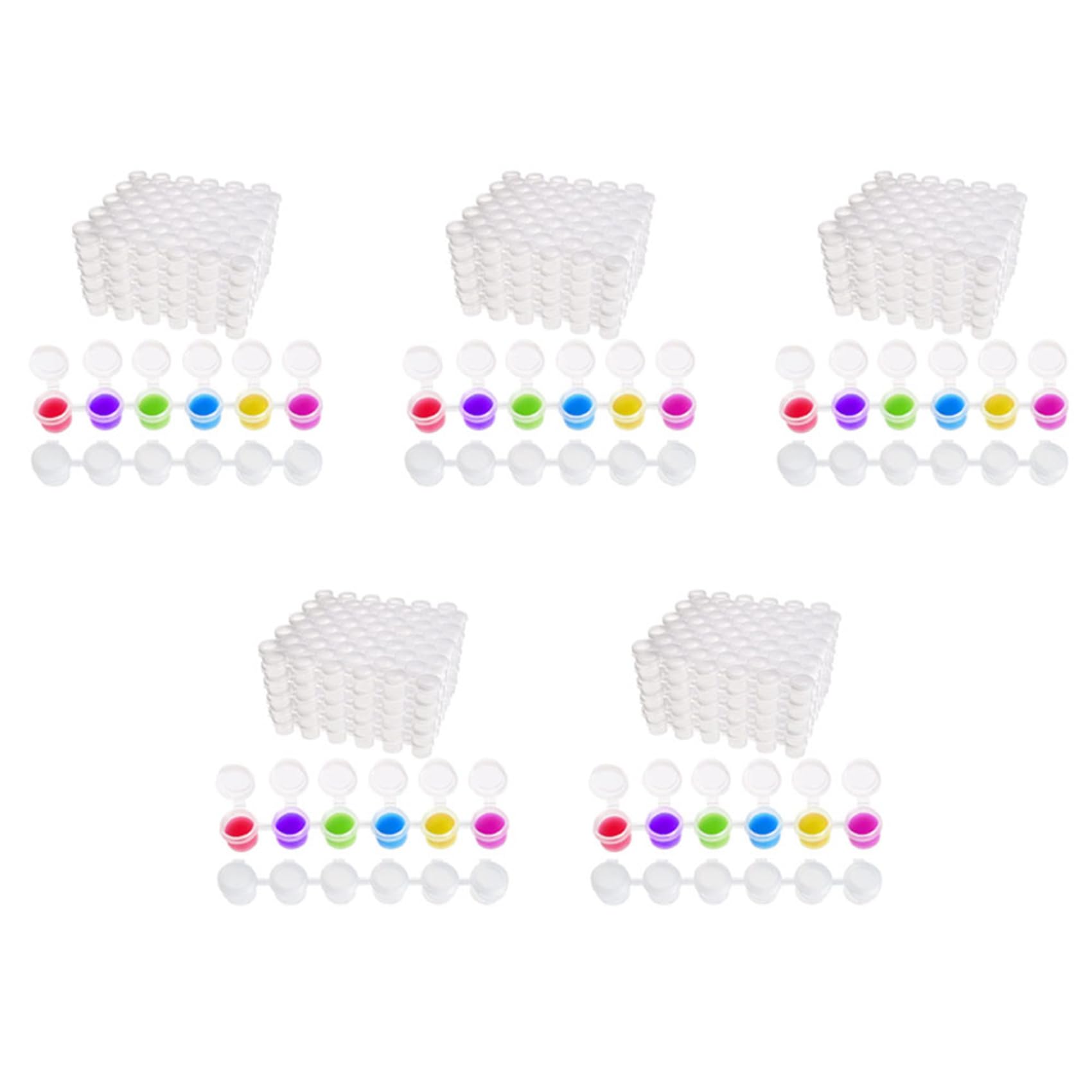 250 Streifen Farbtöpfe Streifen, 1500 Töpfe 2Ml/0.07 Oz Leere Farbe Becher Töpfe mit Deckel, für Klassen Gemälde Kunst