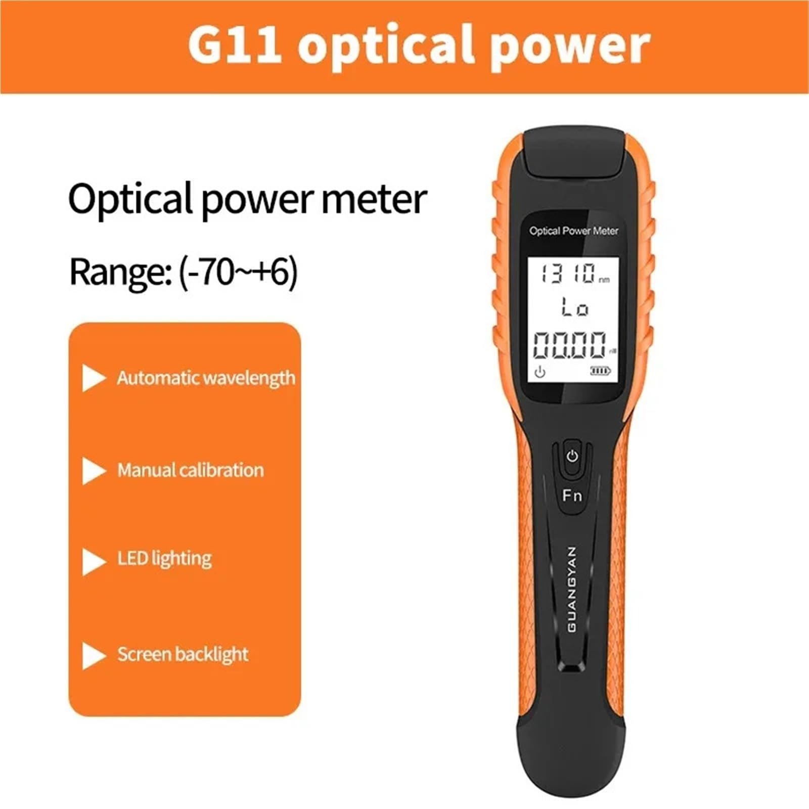Tester per fibra ottica, Misuratore di potenza ottica -70~+6dBm Tester per fibra ricaricabile con connettori SC/FC/ST
