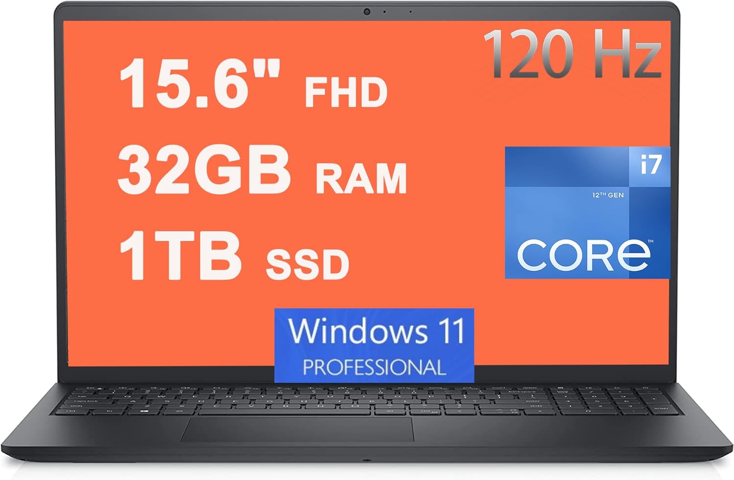 Dell Inspiron 15 3000 3520 Business Laptop 15.6″ FHD WVA Anti-Glare 120Hz Intel 10-Core i7-1255U Processor 32GB RAM 1TB SSD Intel Iris Xe Graphics HDMI Win11Pro Black