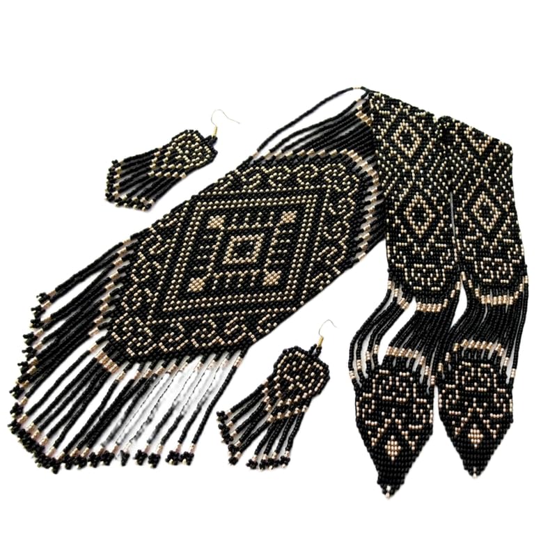 Conjunto de collar de Gerdan ucraniano hecho a mano LKBEADS, un regalo con historia
