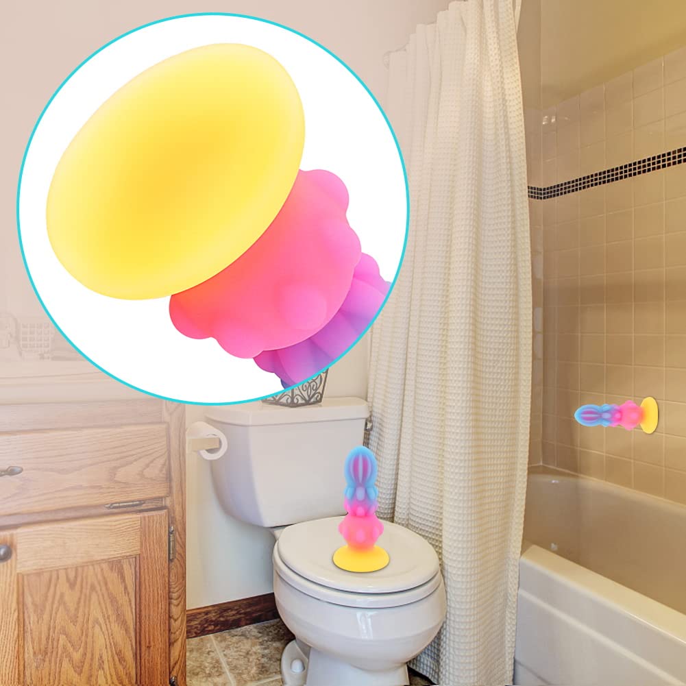 FST Butt Plug Sex Toys Glow-in-The-Dark Monster Dildo with Suction Cup Silicone Anal Beads for Female Male Prostate Massage Masturbation G-Spot Anal Dildo (XL)