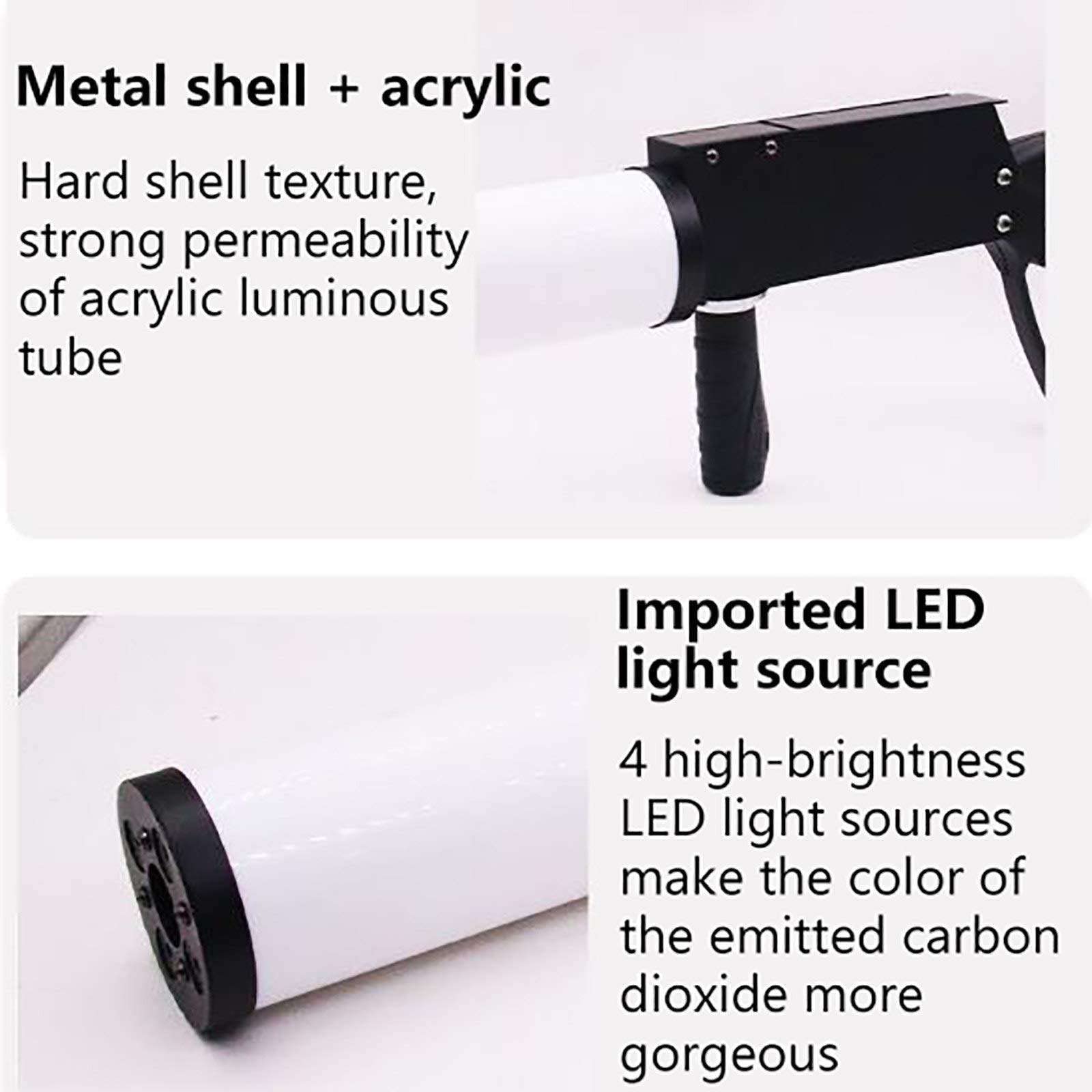 Janefer care CO2 Fog Machine Handheld LED CO2 Cannon Gun RGB Jet Machine Club Bar DJ Effets Fogger Fumée Pistolet Rouge Vert Bleu 3 Couleurs
