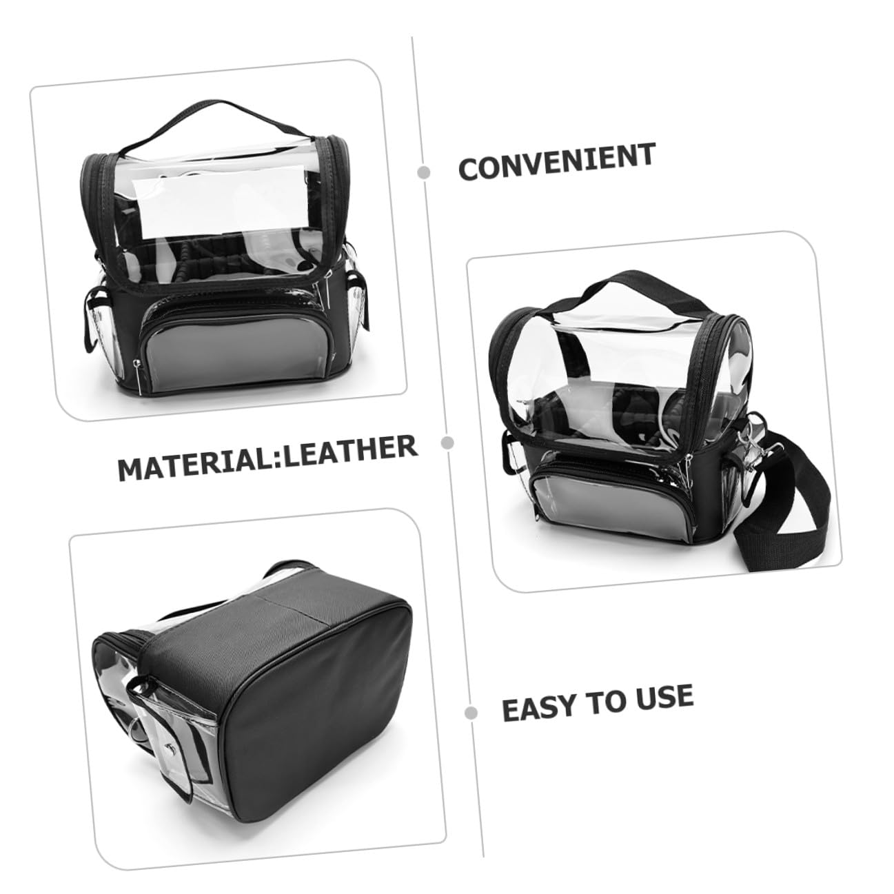 Zerodeko Borsa da Portautensili Trasparente, Custodia da Viaggio per Tosatrice e Strumenti lo Styling Chioma, Organizer Resistente per Parrucchieri Professionisti
