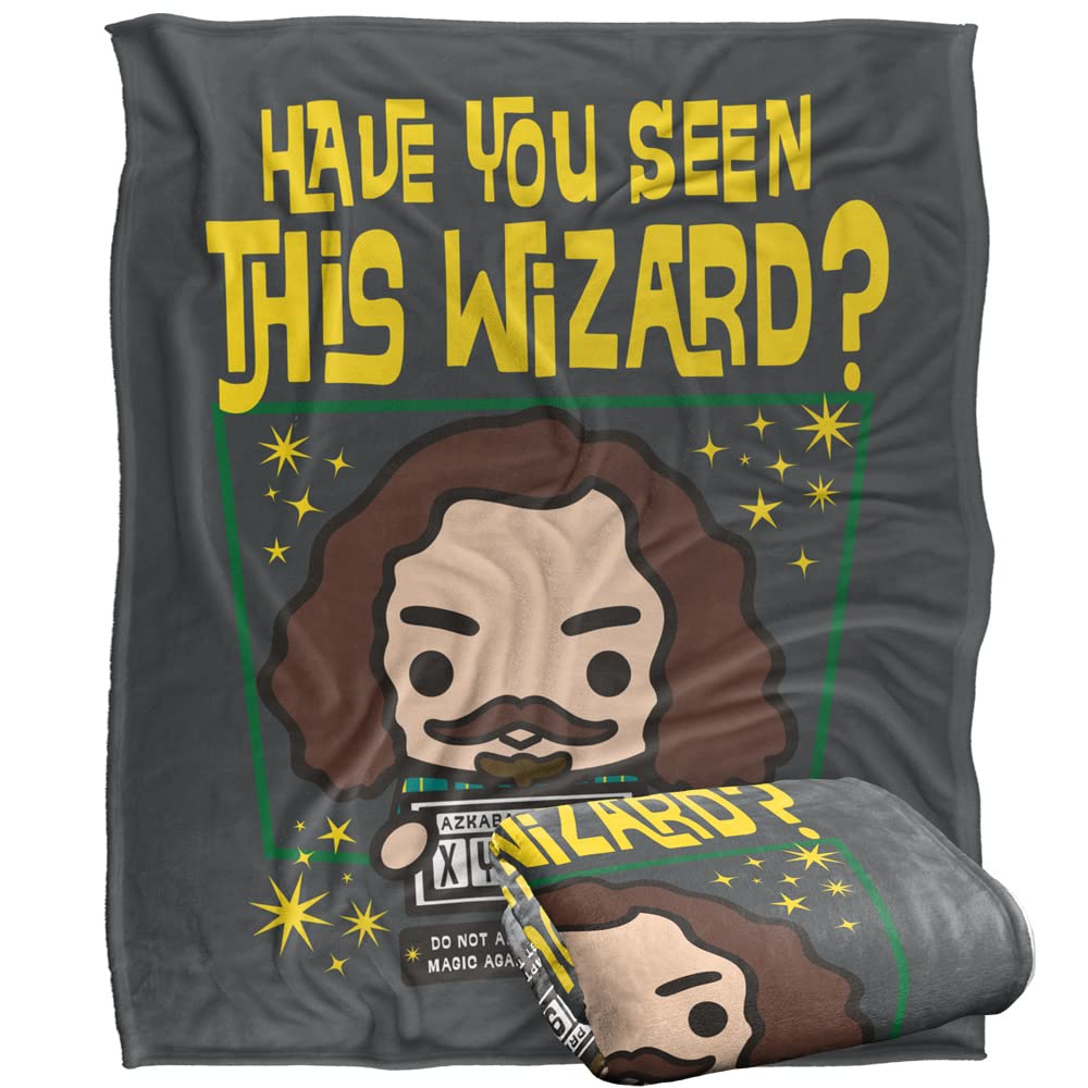 Harry Potter Unisex White Have You Seen This Wizard? Sirius Black Chibi Officially Licensed Silky Touch Super Soft Throw Blanket 152X127 Cm In