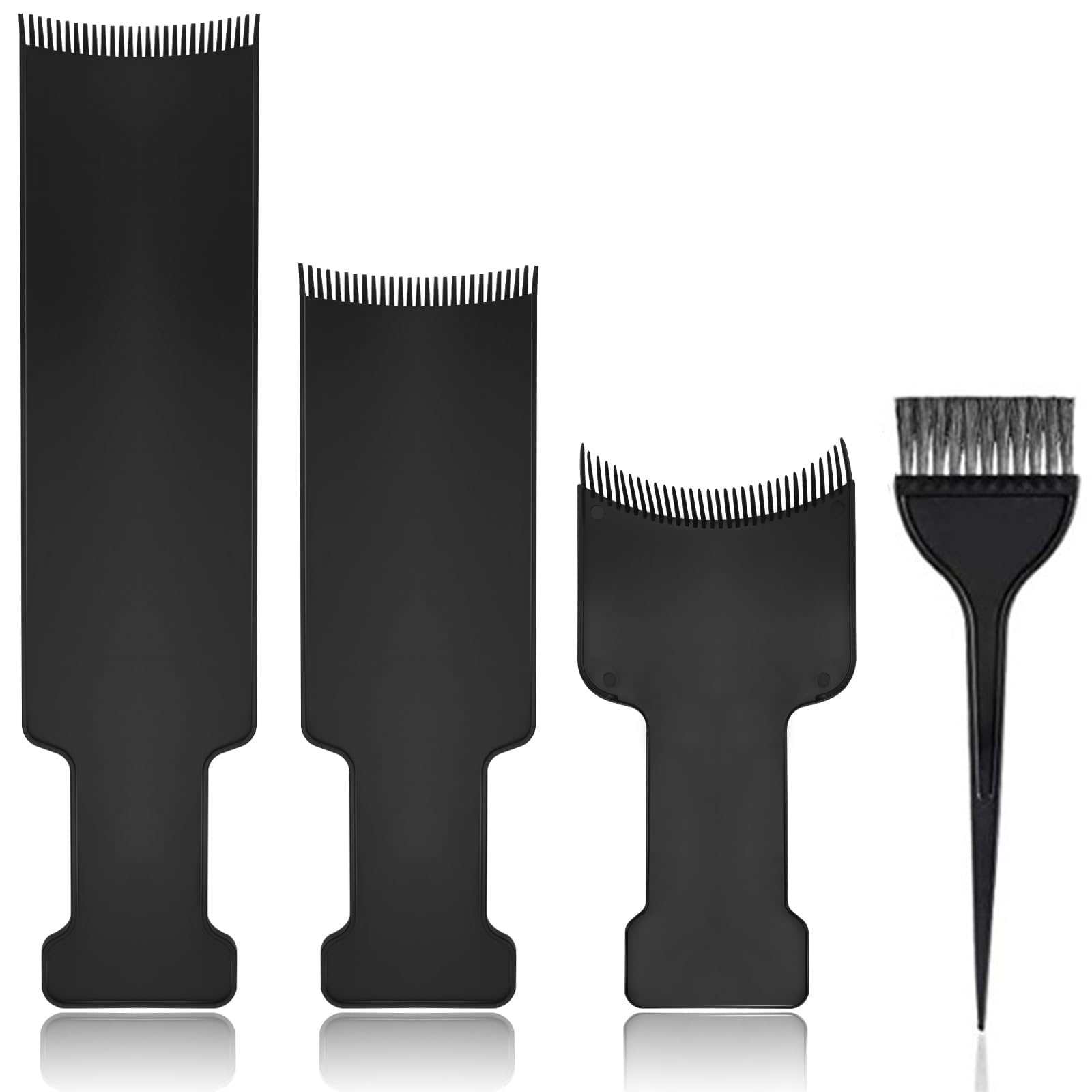 4PCS Hair Colour Comb,Hair Colour Brush, Hair Dye Brush Balayage Board for DIY Coloring, At-Home Salon Quality Hair Dye Application Tools with Multiple Brushes
