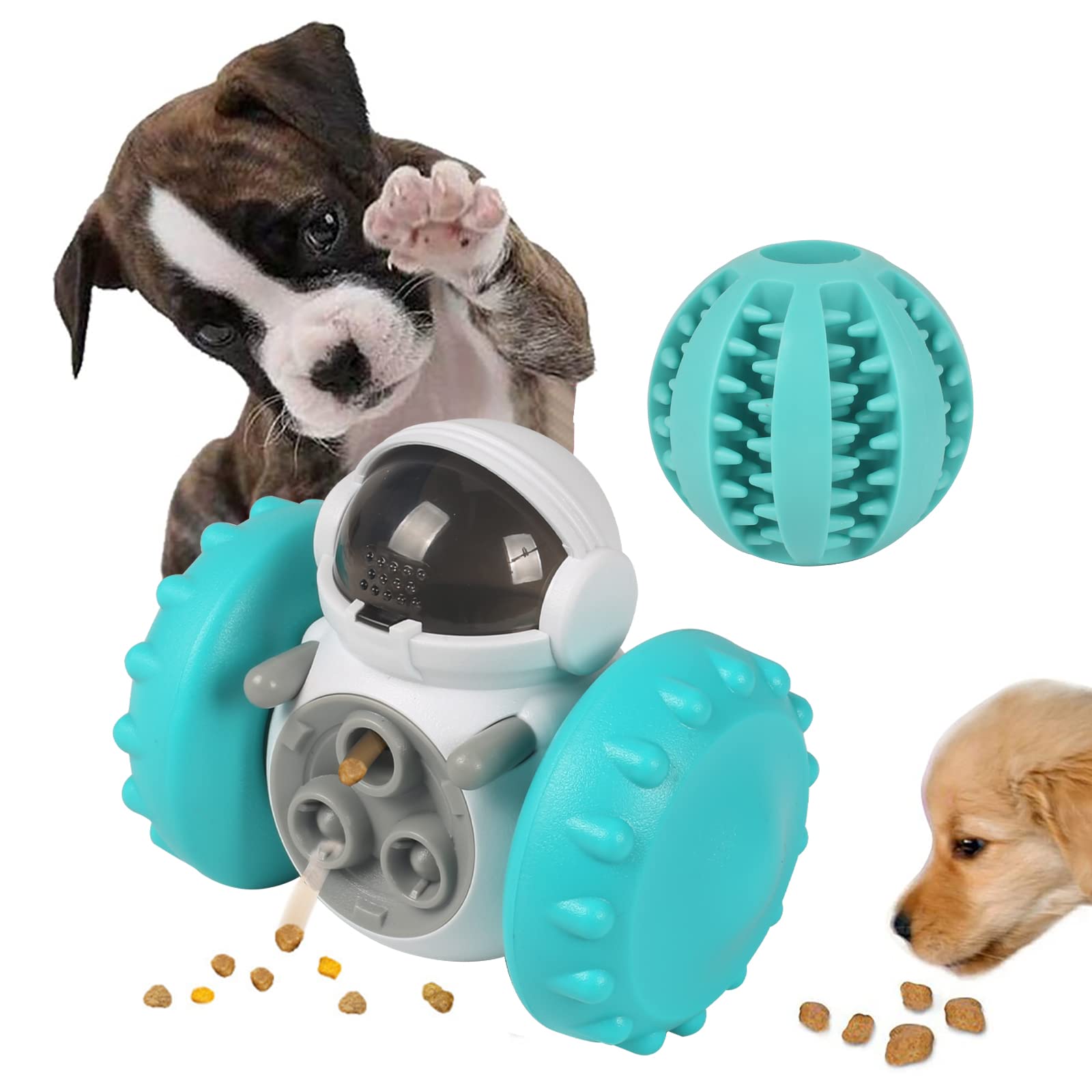 LISSUDA 2Pcs Interactive Dog Toy Puppy Cat Puzzle Feeder Treat Dispensing Dog Toy Automatic Dog Puzzle Toy Slow Feeder Dog Treat Toy Ball Puppy Toys for Boredom Improve IQ Small Medium Dogs Cats