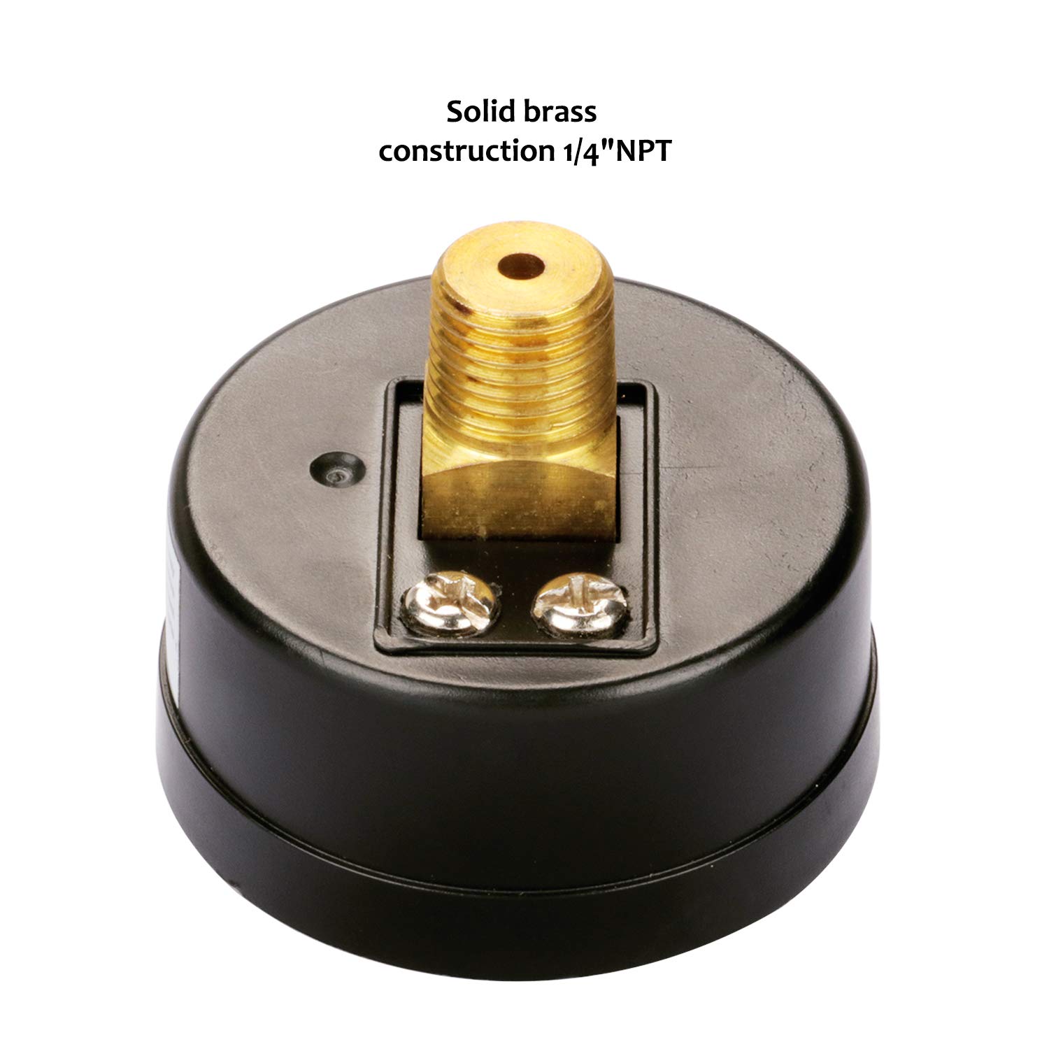 MEASUREMAN Boxed Pressure Gauge with Dial Replacement for Select Filters, 2" x 1/4" NPT Back, 0-60psi/4bar, +/-3-2-3%