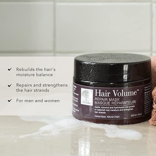 Miniatura 3 de NEW NORDIC  Máscara de reparación de volumen del cabello  Para cabello seco y dañado  Reconstruye el equilibrio de humedad, da volumen y fortalece
