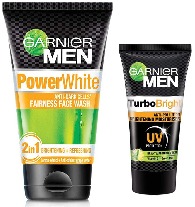 Garnier Men Power White Face Wash, 100 Gram & Garnier Men Turbo Bright