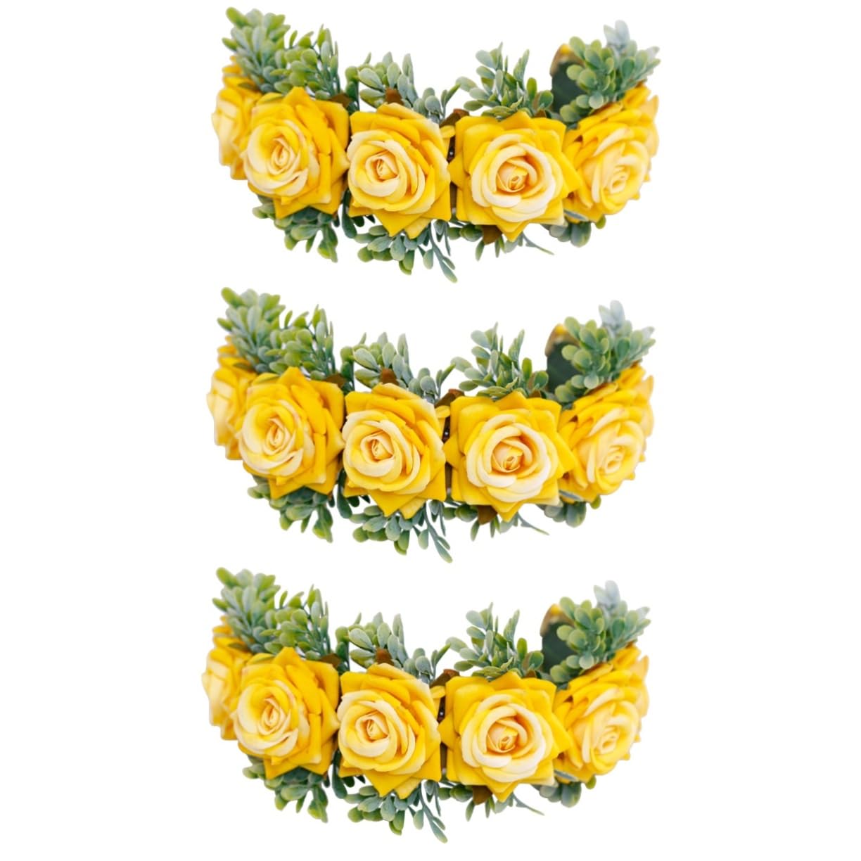 Housoutil 3piezas Diadema Floral Artificial Para Boda Tocado De Fiesta Para y Novias Accesorio De Cosplay Color