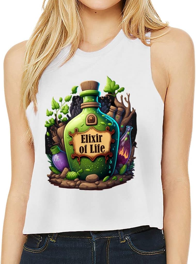 Elixir of Life Racerback Cropped Tank - Fantasy Women's Tank - Beautiful Tank Top