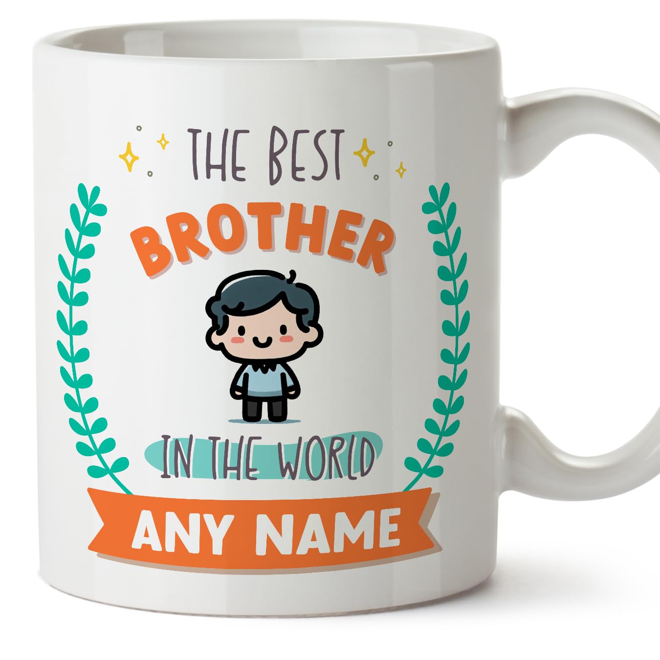 MUGFFINS Brother Mug - in English - World's Best - with Doodle - Funny Gift - Ceramic 11oz Mug — image 1