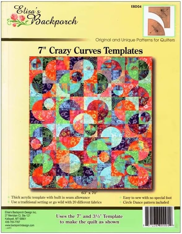 Elisa's Backporch Design EBD04 7" Crazy Curves Backporch Template