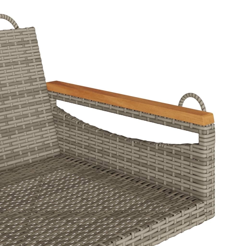 Poltrona sospesa da giardino, 63 x 62 x 40 cm, in polyrattan, con anelli di fissaggio, portata fino a 110 kg, telaio in acciaio verniciato a polvere, rattan sintetico