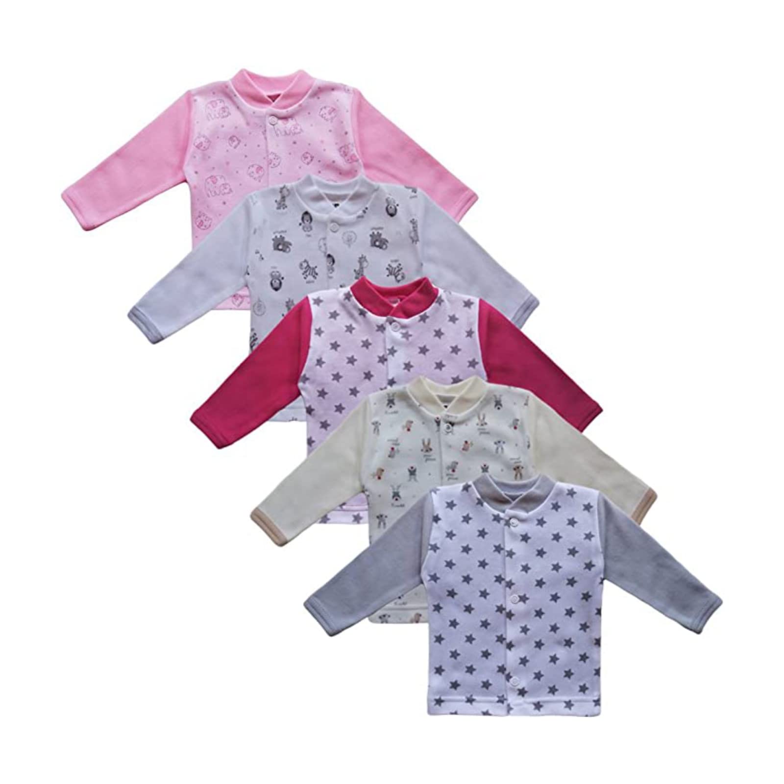 MEA BABY Veste bébé Unisexe à Manches Longues, Lot de 5, pour Filles et garçons (Parent)