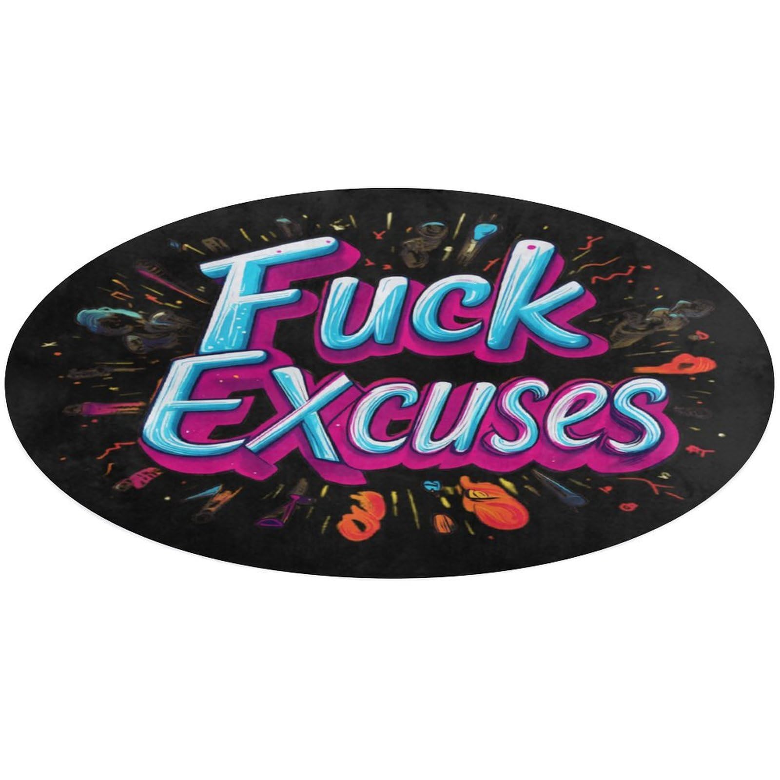 Tapete de terciopelo suave lavable y alfombra antideslizante para sala Fck Excuses