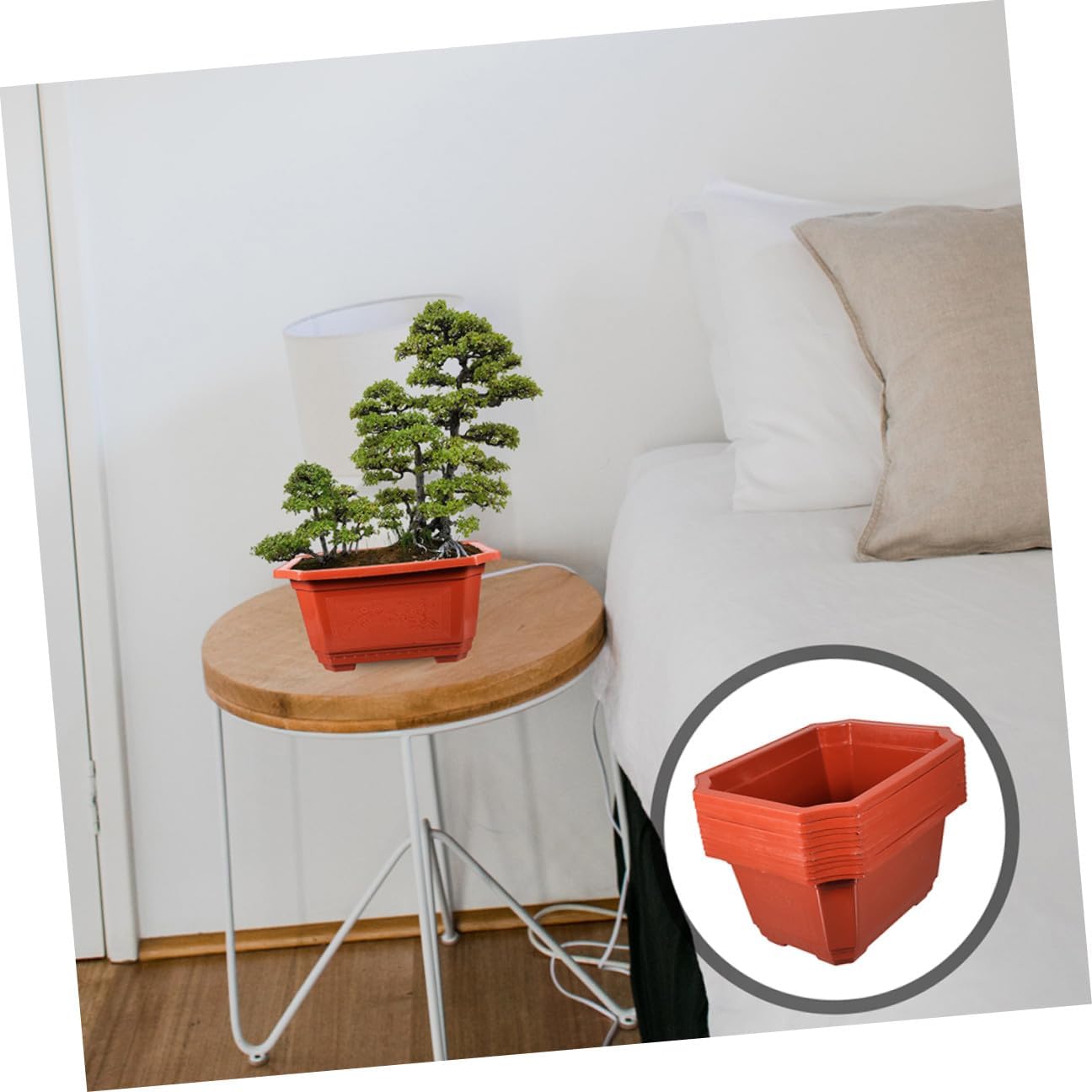 10pcs Rectangular Plastic Flower Pots Indoor Planters Thickened Elevated Garden Pots for Windowsill and Home Planting