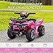 Aosom Kids ATV Four Wheeler Ride on Car, Motorized Quad, 6V Battery Powered Electric Quad with Songs for 18-36 Months, Pink