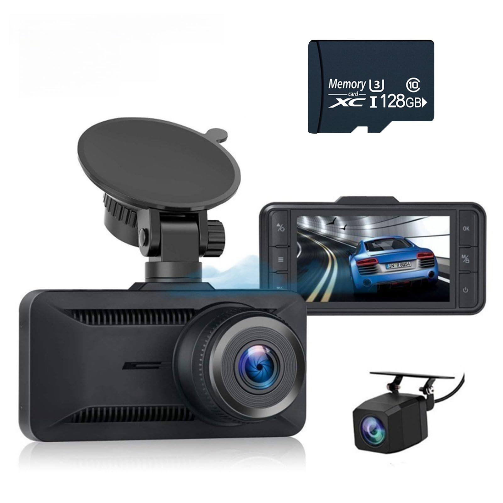 Dashcam Voiture 4K Pro - Caméras Avant/arrière - Automobile