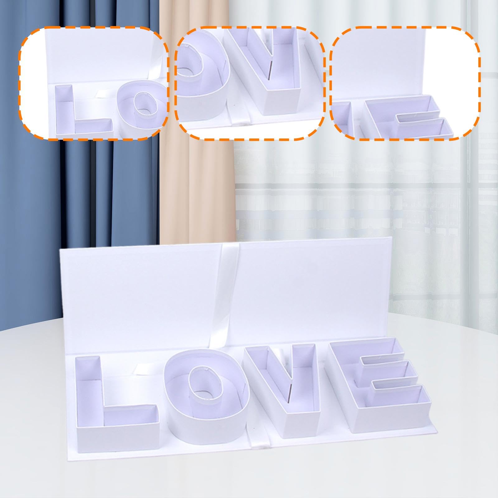 Generic Leere Verpackungsbox Love Motiv Karton Geschenkbox Kreativ Befüllbar Vielseitige Dekobox Aus Stabilem Karton für Muttertag Valent, Weiß