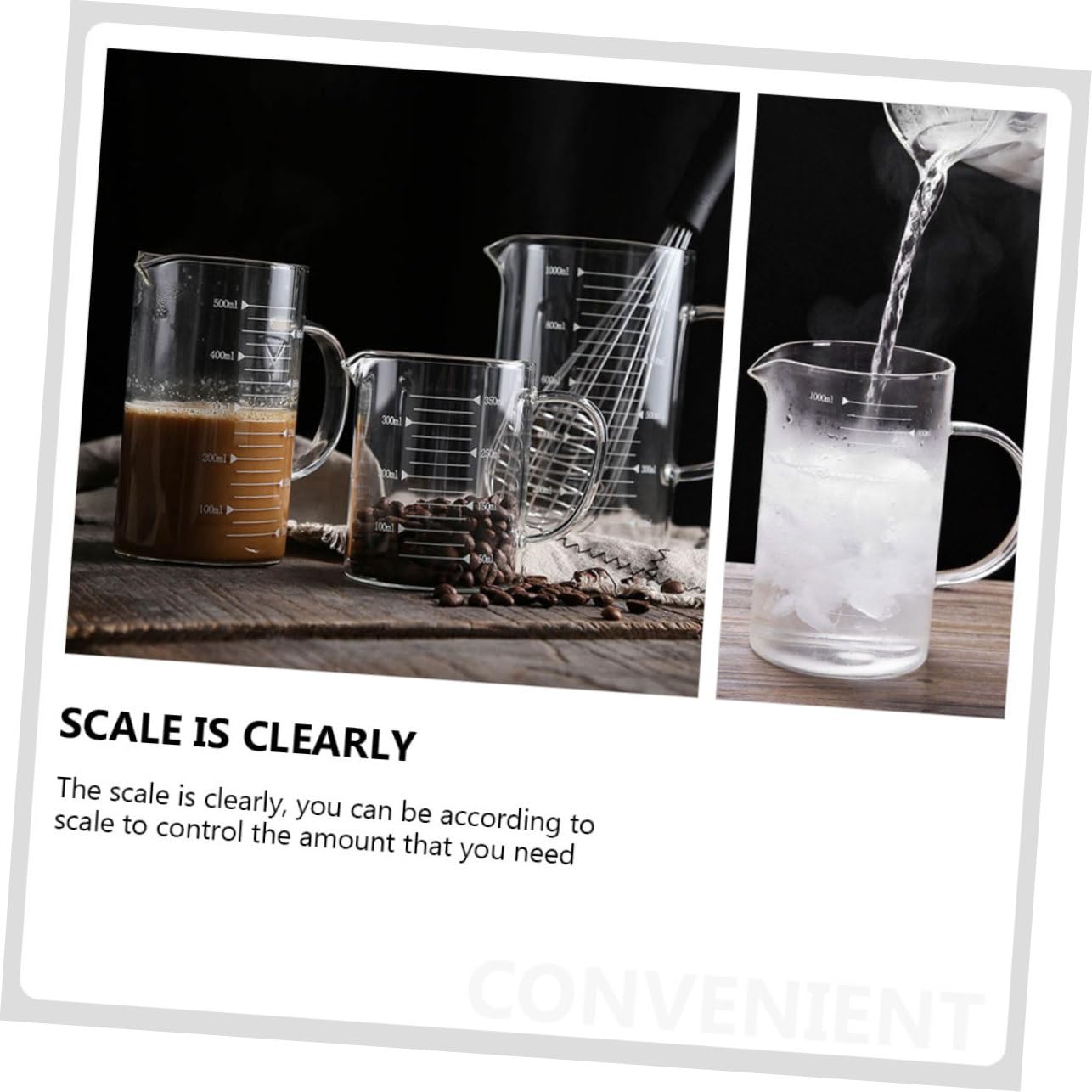 Alipis Lot De 3 Tasses Doseuses En Verre De Capacité Pour Et La Pâtisserie