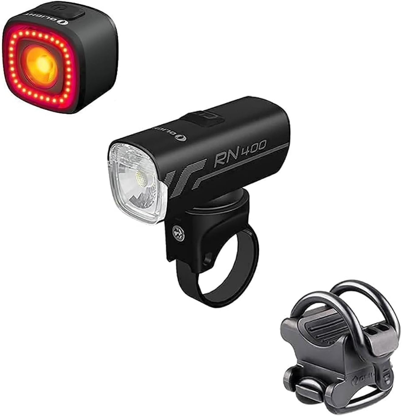 OLIGHT RN 120 C Bike Lights Bundle RN 400 Rechargeable Headlights and FB-1 Universal Bicycle Mount for Flashlight