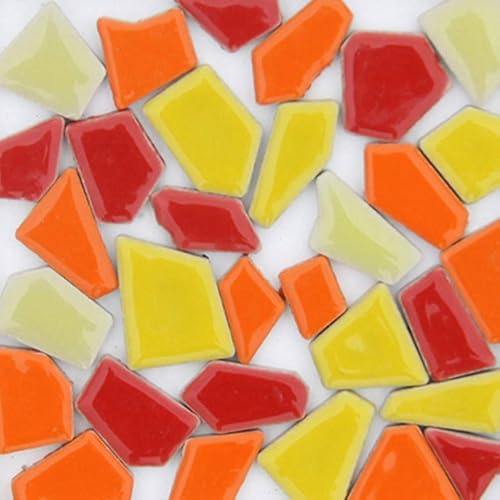 MosaicTiles - Mosaico para manualidades, color azul, multicolor, 7.05 oz, con purpurina, suministros de mosaico con forma de cerámica a granel, 0.2