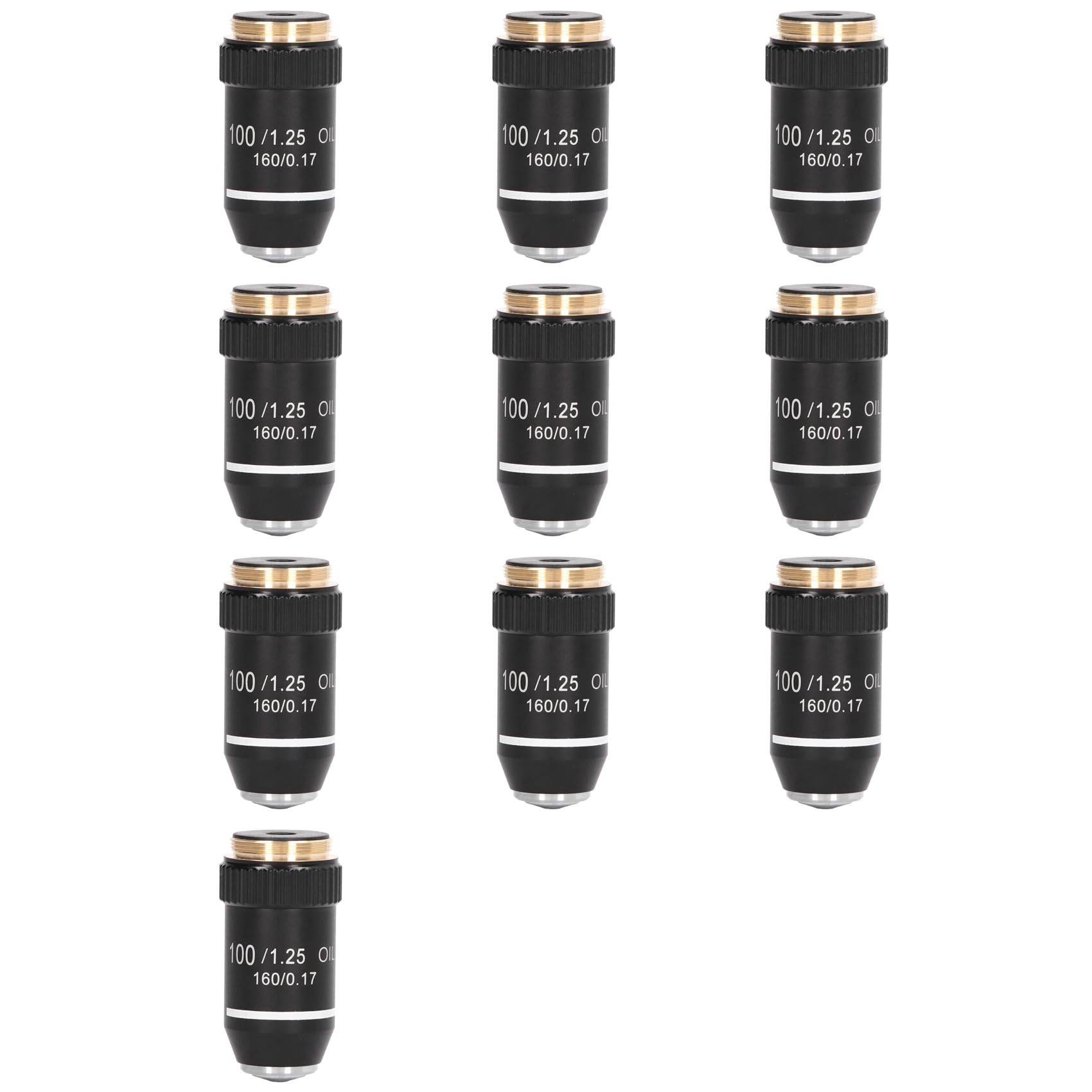 Jnchdghwa Black 10X Biological Microscope Lens,195 Achromatic Objective Lens 100X Oil High Power Objective Interface 20.2Mm Thread