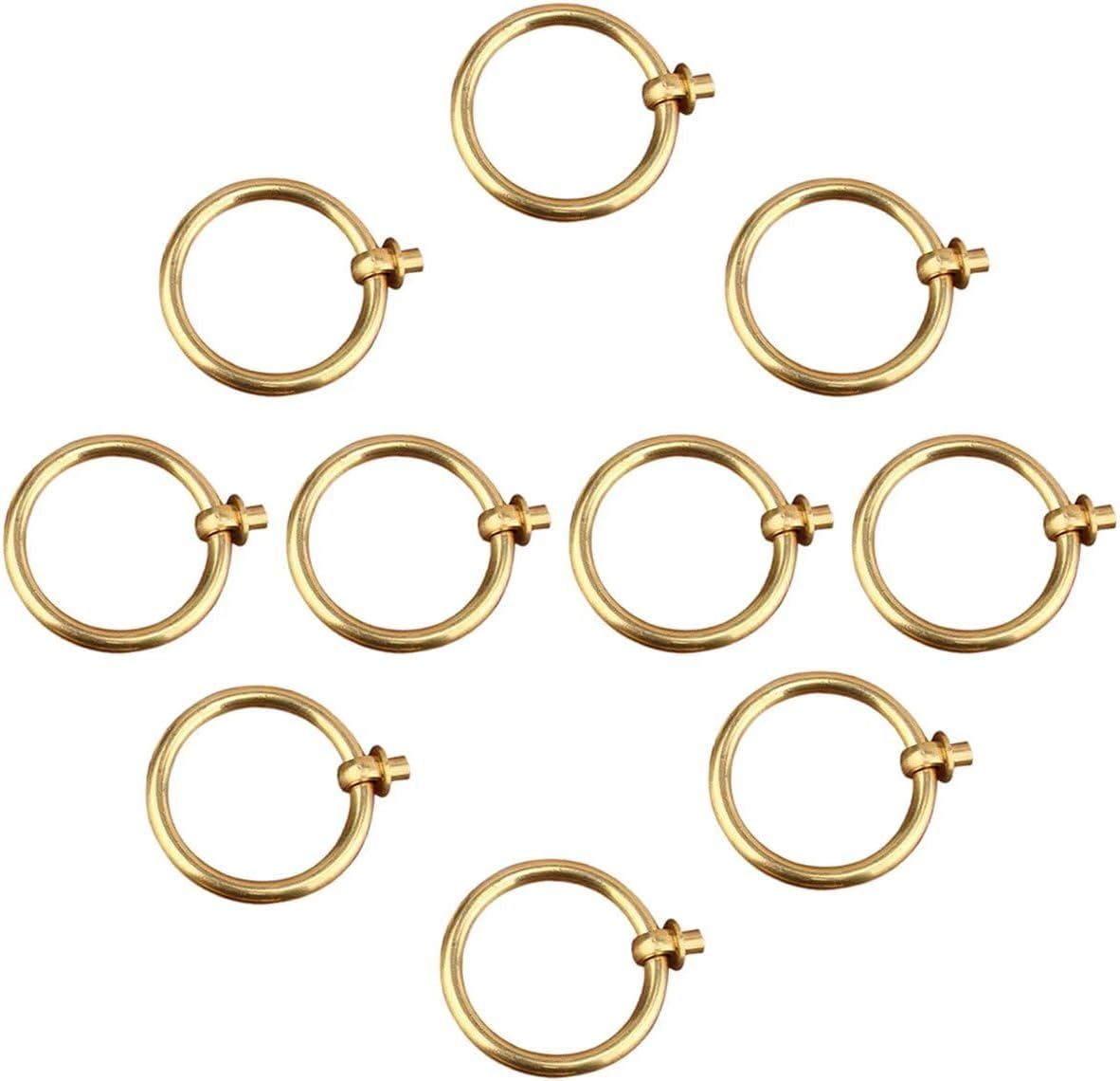 10Pcs 60mm Solid Brass Antique Brass Pulls for Dresser Drawer Ring Pulls Furniture Hardware Brushed Gold Wardrobe Door Handles,Modern Drawer Pulls