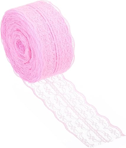PATIKIL Cinta de encaje de 1.8 pulgadas de ancho, 25 yardas, rollo de encaje de costura, paquete de regalo, envoltura para fiesta, decoración del