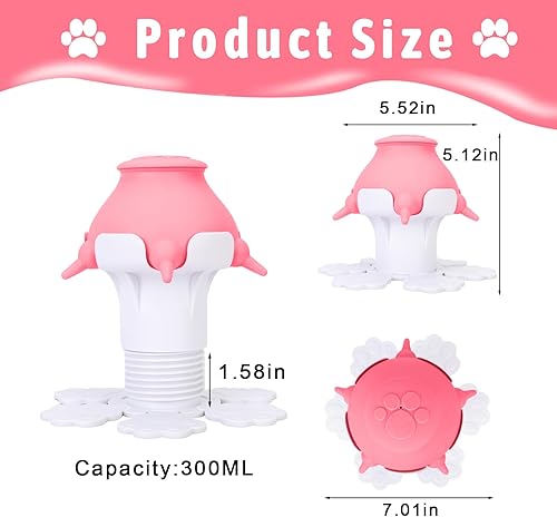 Miniatura 5 de Sinknap Biberones para cachorros para lactancia, comederos de leche para cachorros para múltiples pezones, 5 tetinas, estación de lactancia de