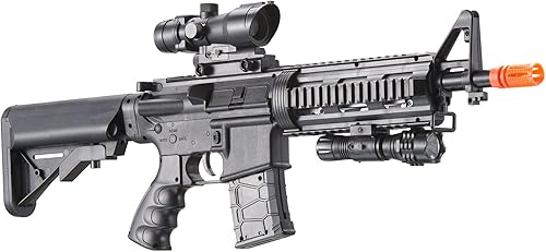 Miniatura 4 de 350 FPS Heavy Version M4 Airsoft Spring Rifle w/Flashlight and Red Dot Sight (Color: Black)