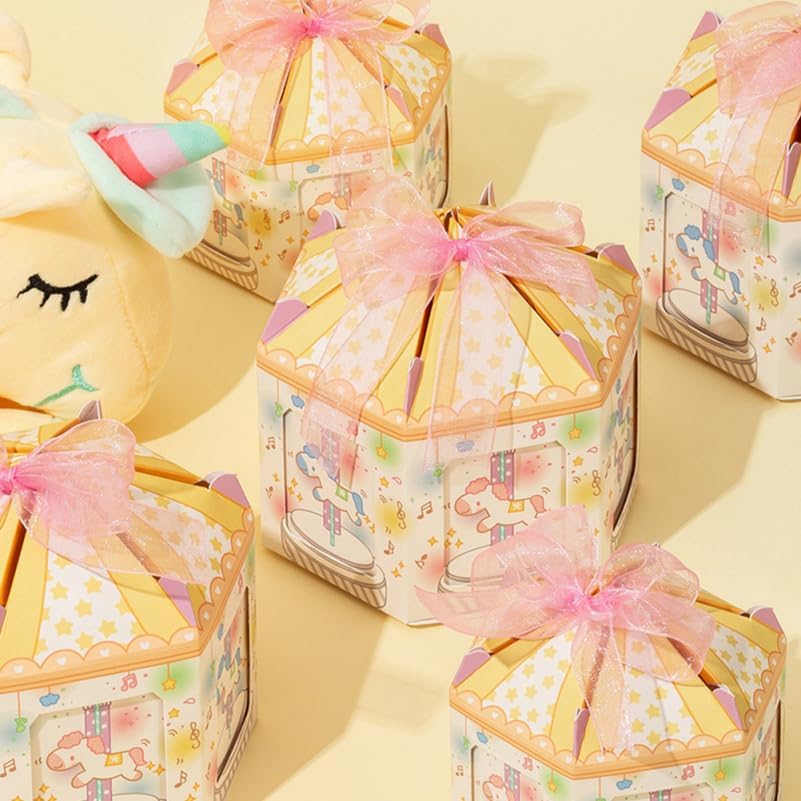 Beaupretty Wedding Candy Box Unique Unicorn Design Party Favor Box for Storing Treats and Small Gifts