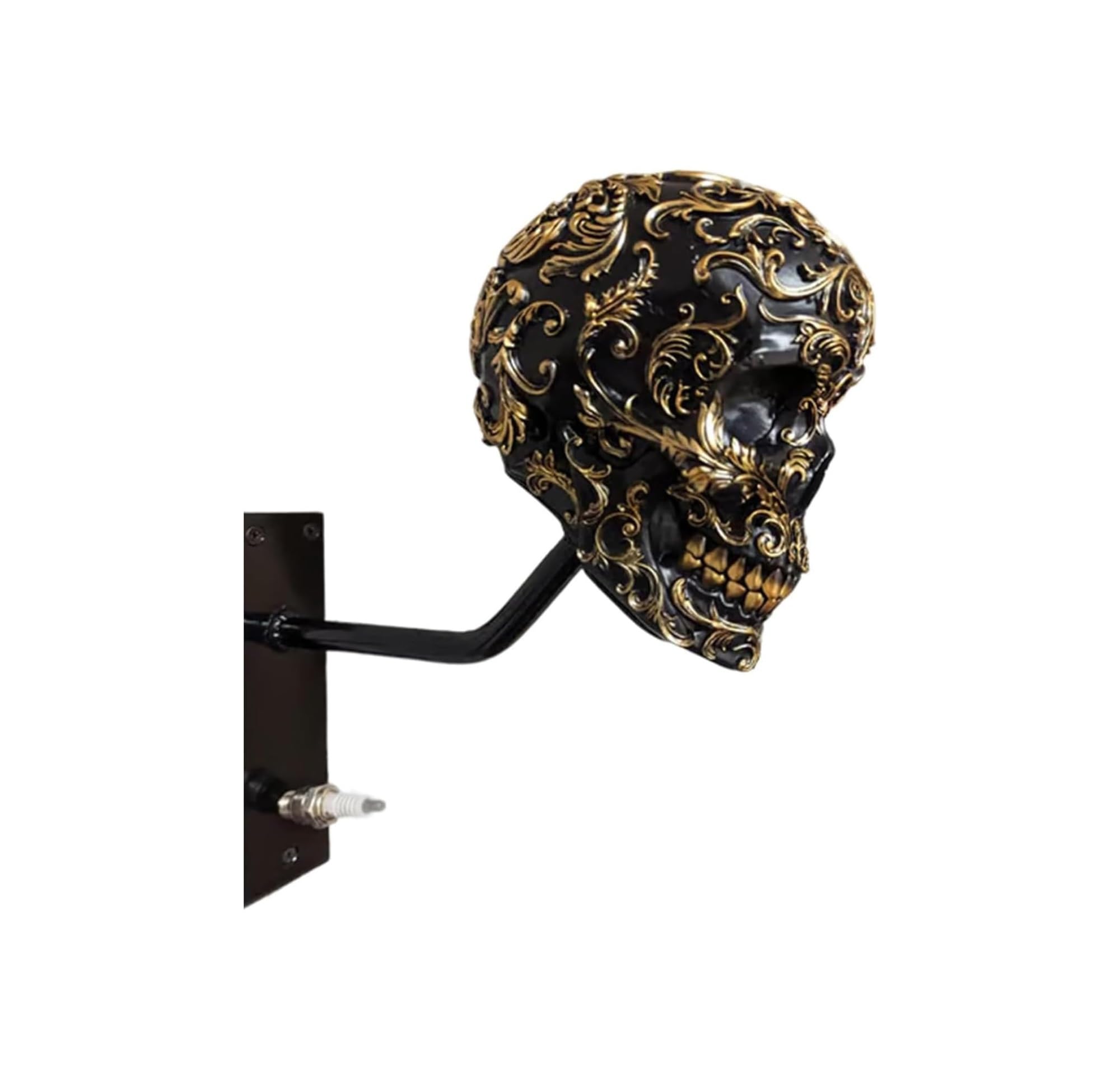 CulinaryTerra Motorcycle Helmet Skull Holder, Wall Mount Helmet Rack, Resin Crafts, Multipurpose Storage for Helmets, Coats, Caps, and Sports Gear(G)