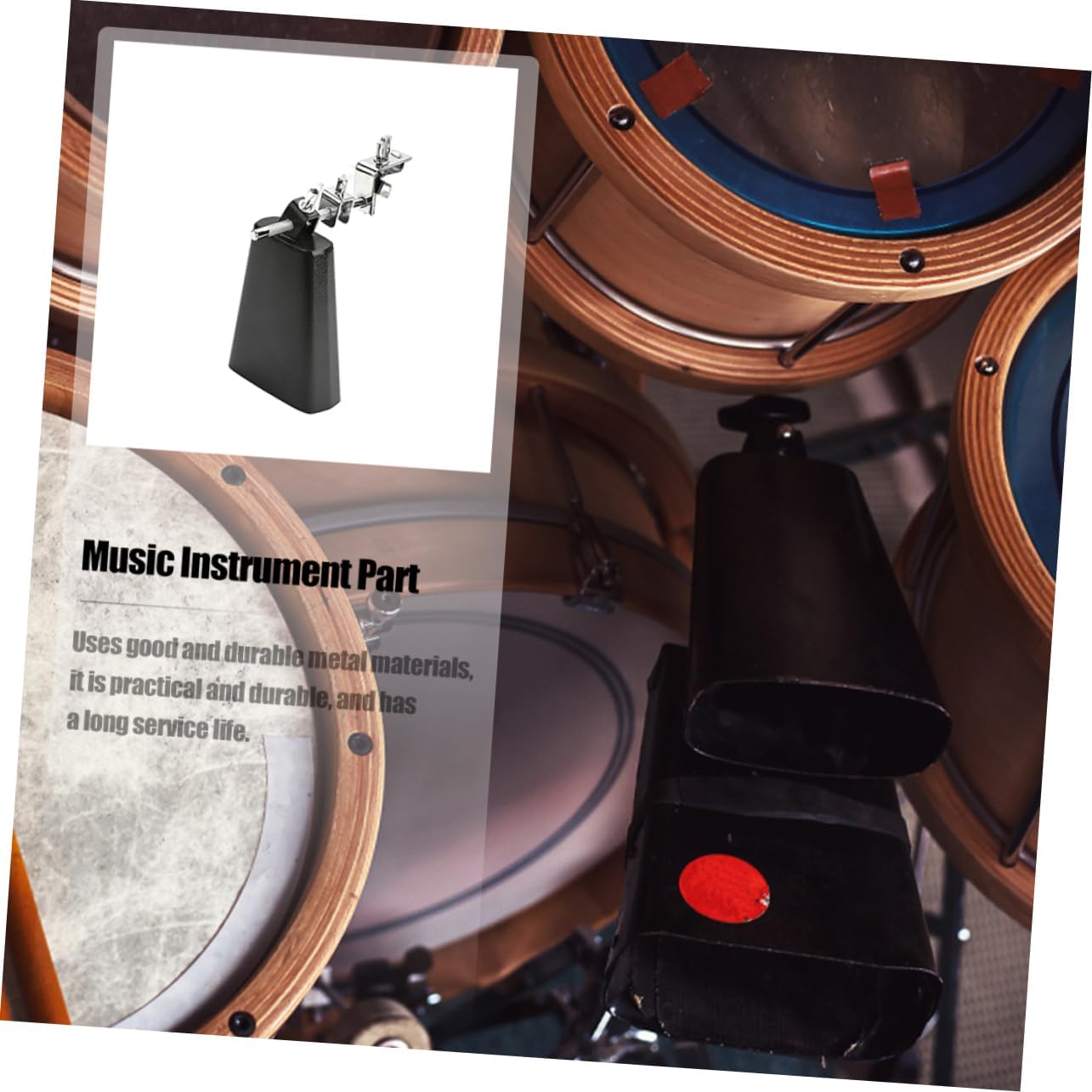 HEMOTON Drum Kit Professional Cowbell Smooth Surface Perfect for Drum Enthusiasts