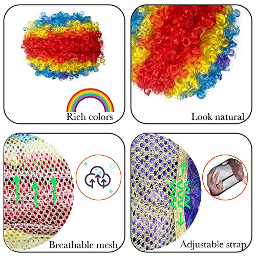 TamotBeauty 4 Pezzi Colorati Parrucche Clown