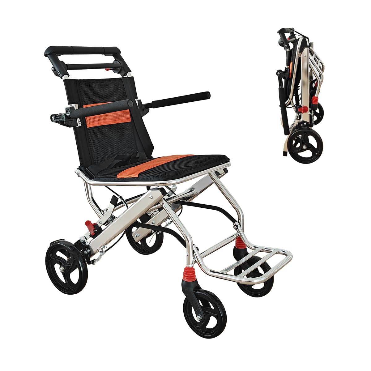 Amazon | RAKU 車椅子 介助型 折りたたみ式 簡易車椅子 自立型