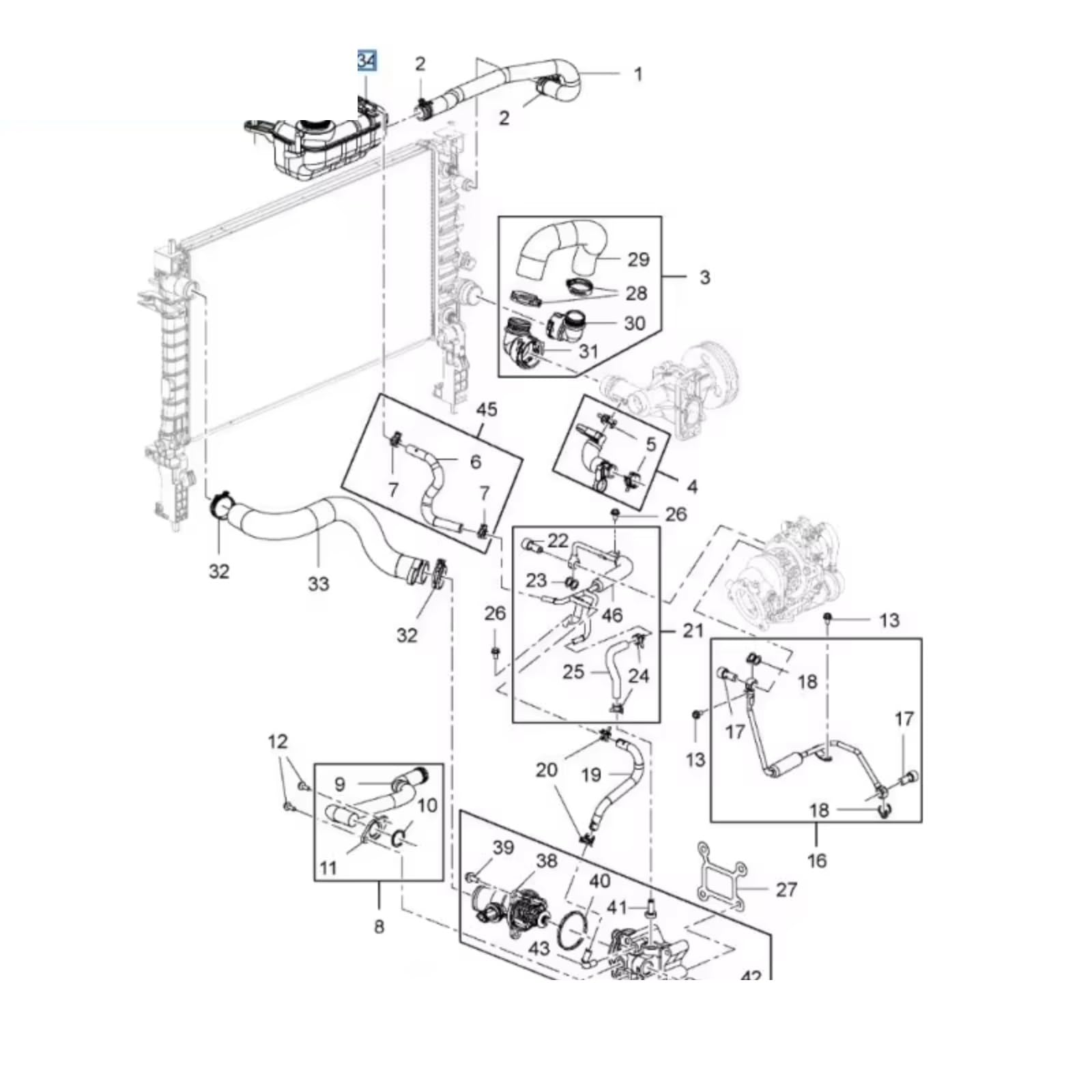 Compatibile Con Chevy Per Trax OEM: 1304029 1304041 95201979 95380033 Serbatoio Del Radiatore Del Liquido Di Raffreddamento Motore Dell'auto Serbatoio Di Espansione Vaschetta Radiatore