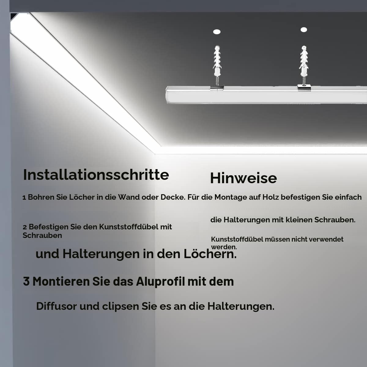 Besseto LED Eckprofil,10 x 1,5m LED Aluminium Profil 45 Grad Ecke,Streifen Licht Diffusor Profil Kanal mit milchiger Abdeckung,Endkappen und Montagehalterung,Aluprofil für LED Stripes/Streifen