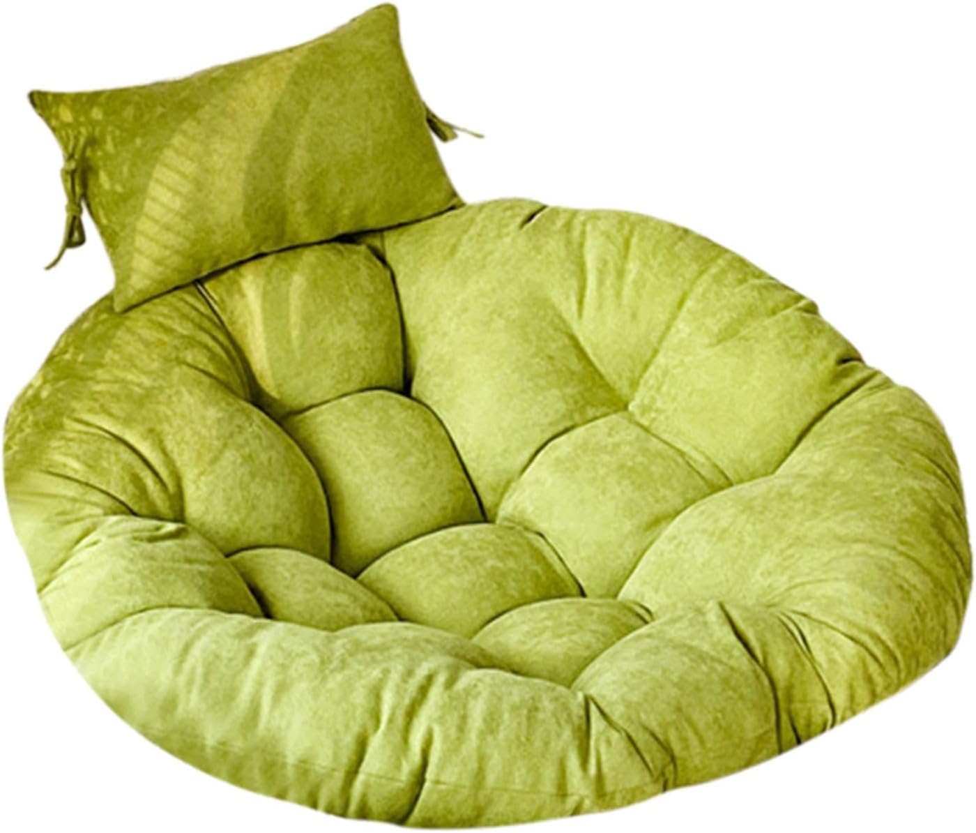 ハンギングロッキングチェアクッション 枕付き ハンギングバスケットチェアクッション 直径105cm 屋内外交換用, 緑