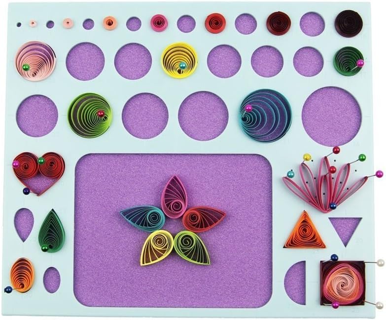 Quilling Tool, Quilling Board, 3 in 1 Quilling Template Board with Pins, Quilling Knitting Board Cork Shape Mold DIY Tool, Quilling Husking Board for Quilling Project