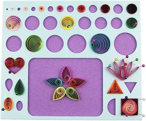 3 in 1 Paper Quilling Template Board with Pins Quilling Knitting Board Cork Shape Mold DIY Tool