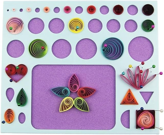 YURROAD Quilling Paper DIY Tool Kit with 3 in 1 Paper Making Kit Quilling Template Board Pearl Pins for Greeting Cards Design Quilling Paper Craft Design