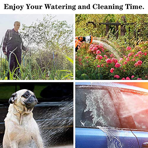 Garden Hose Nozzle Spray Nozzle,10 Hose Metal Duty Watering Patterns Thumb Control On Off Valve, High Pressure Nozzle Sprayer For Watering Plants, Car Wash,Cleaning,Showering Pets #TOP5