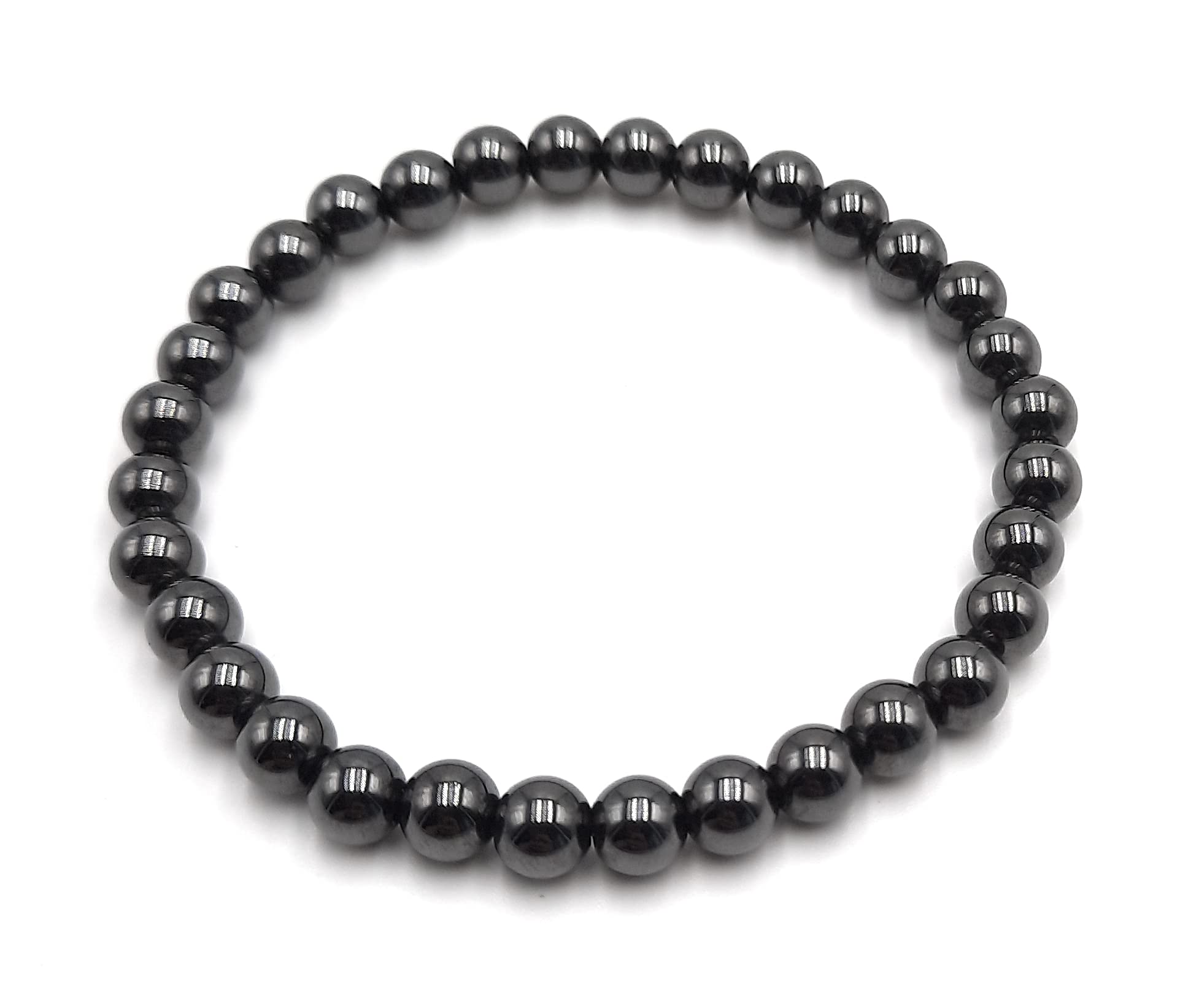 Lot de 3 Bracelets Magnétite en Pierres Naturelles (aimant naturel) Qualité AAA | Taille personnalisée de 12 à 22 cm au choix | Perles rondes 6 mm | Création Artisanale Française