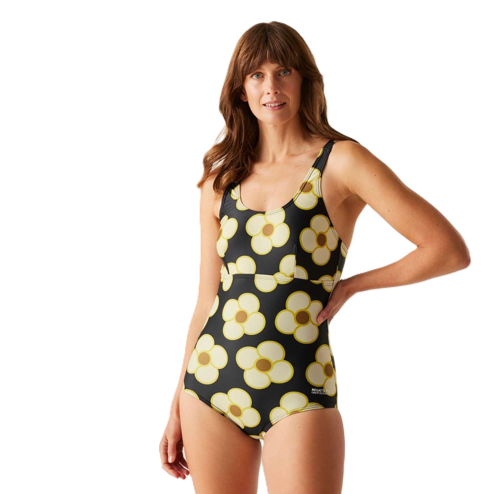 Regatta Womens Orla Kiely Summer Beach Swimming Costume - Spinning Flower Black - 8