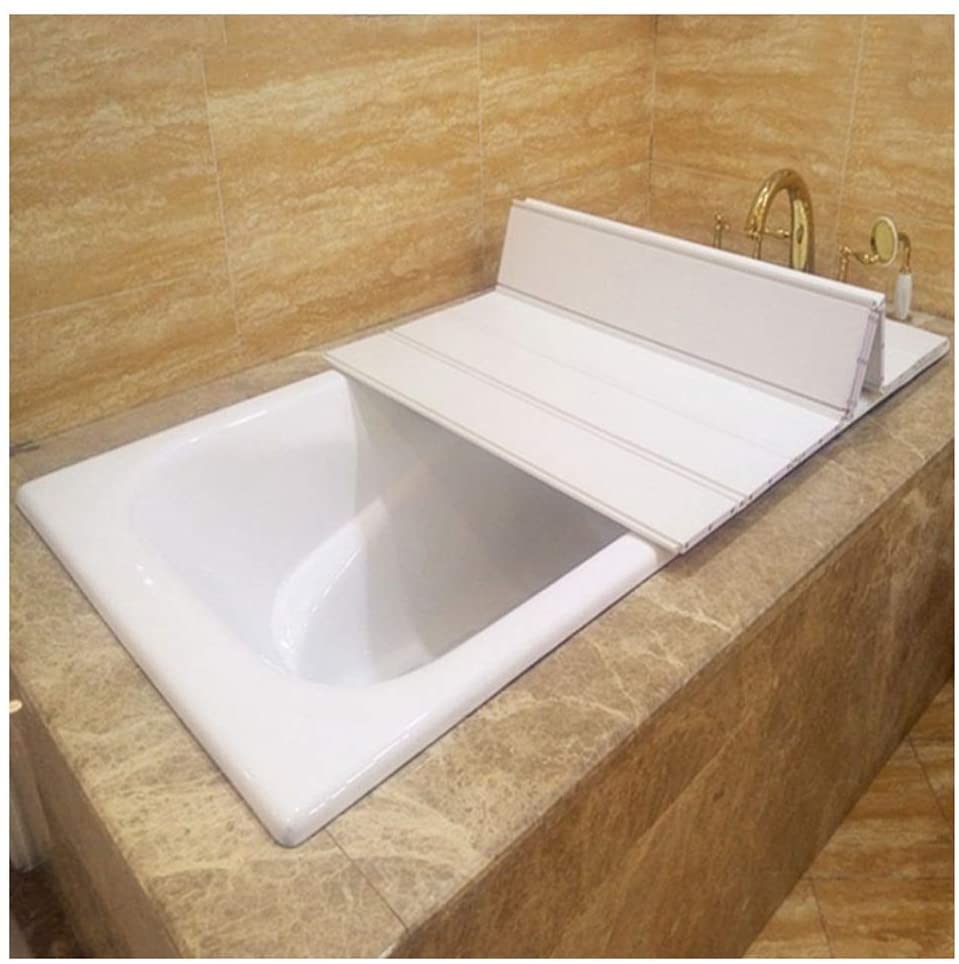 Plateau de baignoire plus épais et pliable JATIBOSH, le support multifonction gain de place blanc