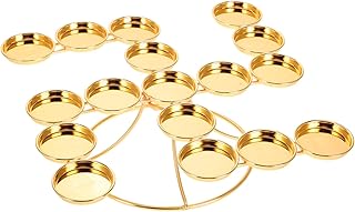 Cabilock Buddhist Butter Lamp Holder 17-Style Round Ghee Candle Stand Brass Material for Meditation and Home Decor